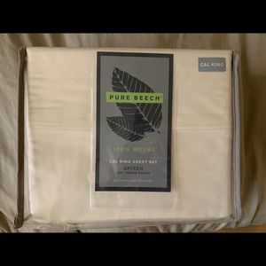 Pure Beech 100% Modal White Sateen Sheets Cal King